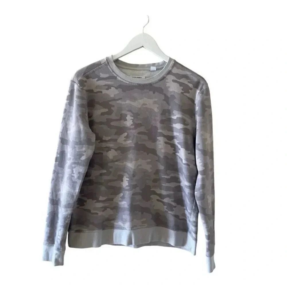 Pure Navy Tie Dye Gray Crew Neck Soft Loungewear  Sweatshirt SZ S #1023